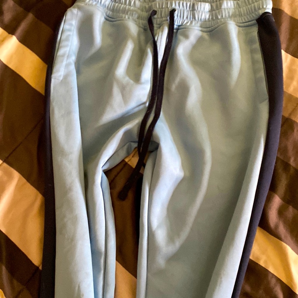 baby blue/navy blue track pants